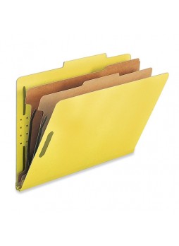 Legal - 8.50" Width x 14" Sheet Size - 2" Fastener Capacity for Folder - 2 Dividers - 25 pt. Folder Thickness - Yellow - Recycled - 10 / Box - natsp17227